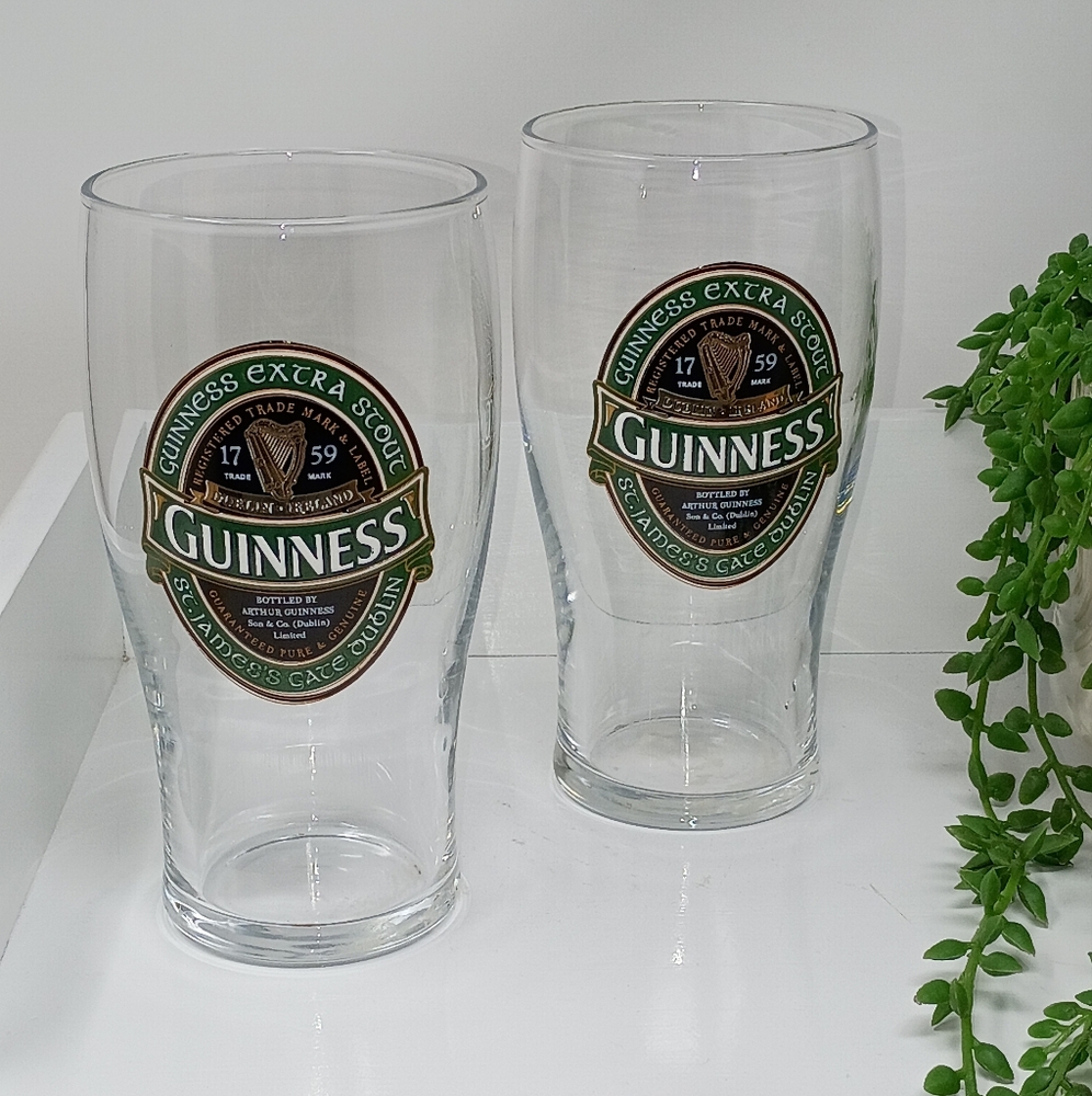Guinness Extra Stout, Clear Pint Glass Set